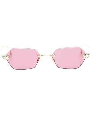 Cartier Geometric Rimless Sunglasses - Pink