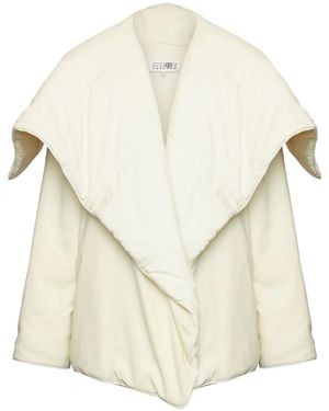 MM6 by Maison Margiela Oversize-Collar Padded Jacket - Natural