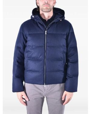 Eleventy Hooded Padded Coat - Blue