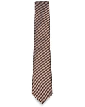 Giorgio Armani Cravate À Rayures Diagonales - White