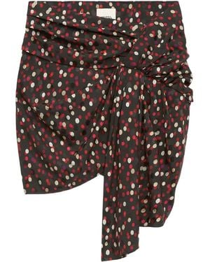 Isabel Marant Ovia Polka-Dot Mini Skirt - Black