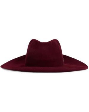 Alberta Ferretti Wide-Brim Wool Hat - Purple