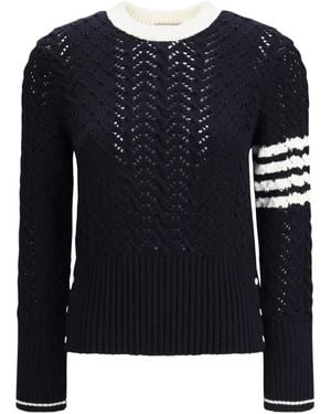 Thom Browne Maglione Intrecciato - Nero