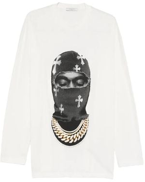 ih nom uh nit Mask Crosses Crew-Neck Sweatshirt - White