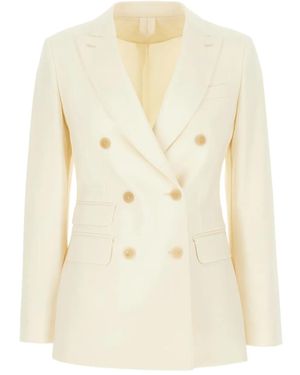Max Mara Double-Breasted Blazer - Natural
