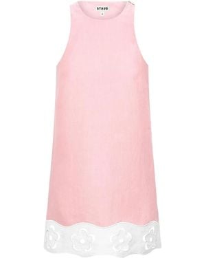 STAUD Mika フローラル リネンドレス - ピンク