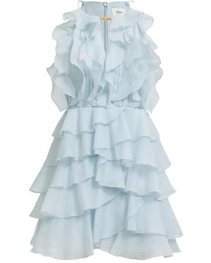 Aje. Gerüschtes Cleo Minikleid - Blau