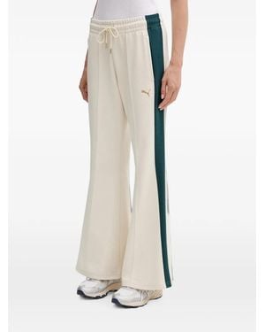 PUMA Logo-Embroidered Side-Stripe Pants - White