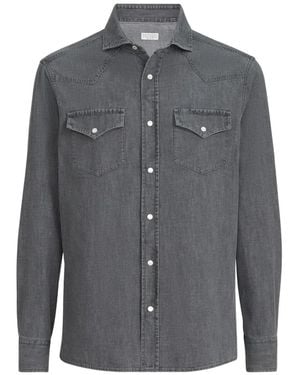 Brunello Cucinelli Lightweight Denim Shirt - Grey
