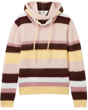 B+ AB Gestreifter Kapuzenpullover - Pink