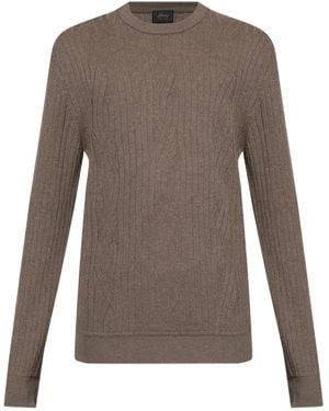 Brioni Cable-Knit Ribbed Jumper - Brown