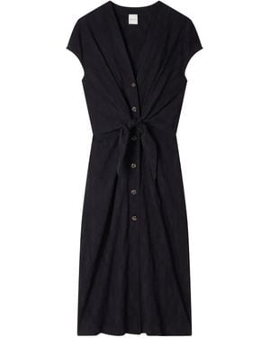 Paul Smith Robe Boutonnée À Taille Nouée - Black