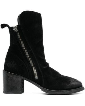 Moma 70Mm Burnished-Effect Suede Ankle Boots - Black