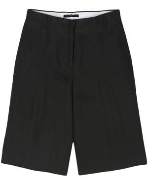 Paul Smith High Waist Linnen Getailleerde Shorts - Zwart