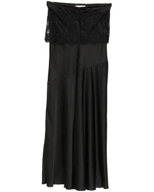 ERMANNO FIRENZE Lace-Panel Drawstring Skirt - Black