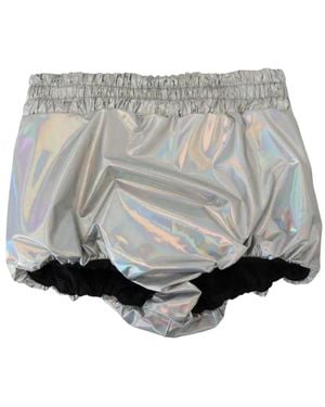 Dolce & Gabbana Shorts Con Efecto Metalizado - Gris