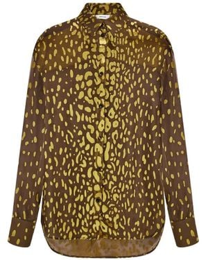 Ferragamo Devoré Georgette Shirt - Brown