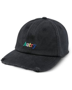 Autry Gorra Con Logo Bordado Y Efecto Envejecido - Negro