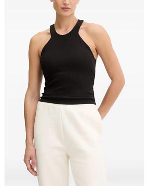Guess Racerback Ribbed Tank Top - Black