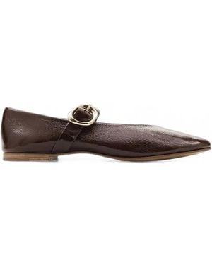 Lottusse Bel Buckle-Fastening Ballet Flats - White