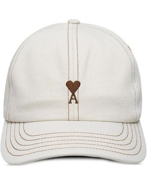 Ami Paris Ami De Coeur Embroidered Cap - White