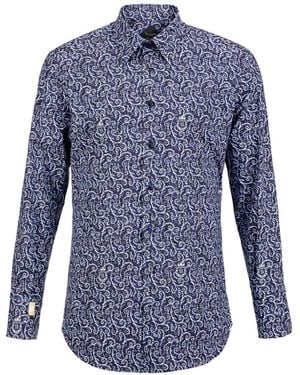 Billionaire Chemise À Motif Cachemire - Blue