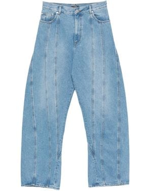 Mugler Jeans Con Inserti - Blu