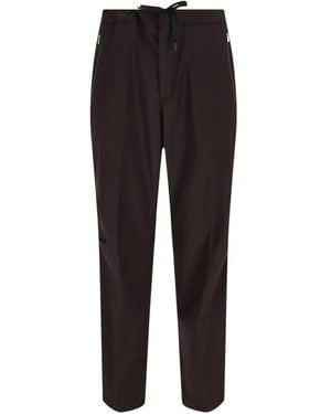 Laminar Drawstring Straight-Leg Trousers - Black