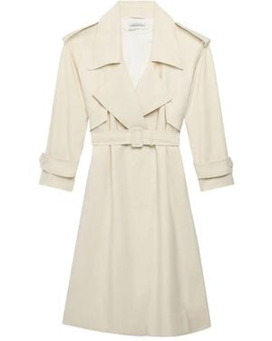 Another Tomorrow Belted Trench Coat - Natural