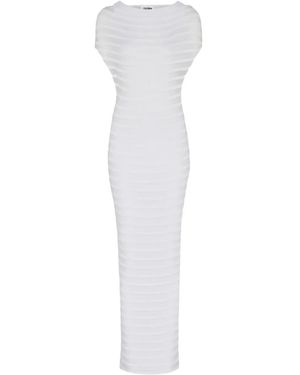 Jean Paul Gaultier Striped Ribbed Maxi Dress - ホワイト