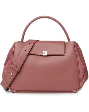 Coccinelle Suede-Panelled Leather Tote Bag - Pink