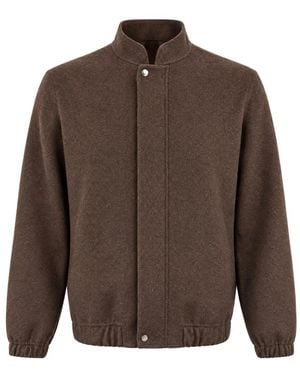 Franzese Collection Rolls Royce Reversible Bomber Jacket - Brown