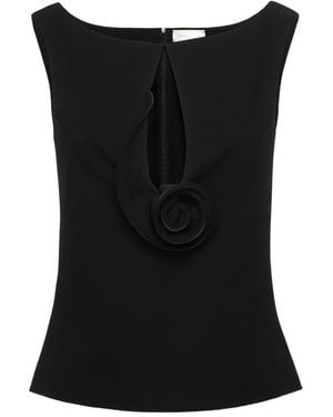 Magda Butrym Blouse Met Bloemdetail - Zwart