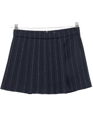 Maje Pinstripe Pleated Shorts - Blue