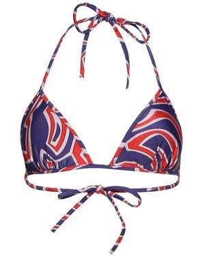 PUCCI Bikini Imprimé À Fermeture Nouée - Blue