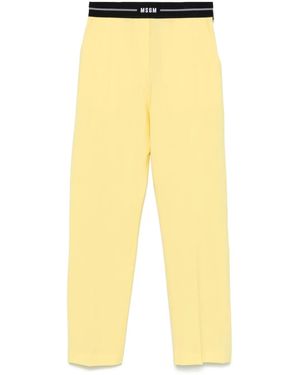 MSGM Logo-Waistband Trousers - Yellow