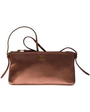 Miu Miu Clutch mit Logo - Braun