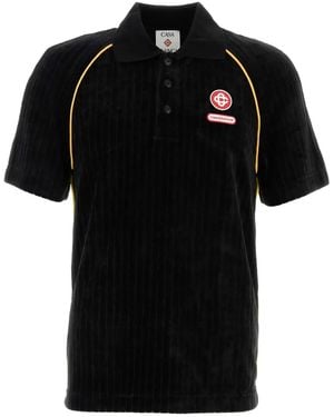 CASABLANCA Schwarzes Cord-Poloshirt Mit Logo