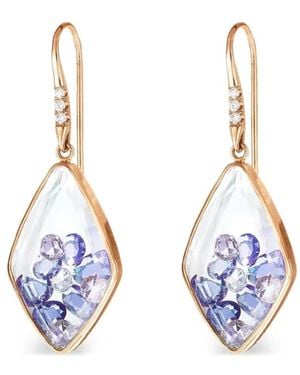 Moritz Glik 18K Kite Sapphires And Diamonds Earrings - Blue