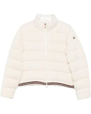 Moncler Quilted Knitted Jacket - White