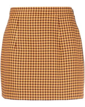 Marni Houndstooth Tweed Mini Skirt - Brown