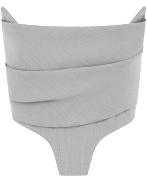 Alex Perry Strapless Corset Top - Grey