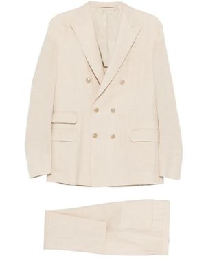 Eleventy Double-Breasted Suit - White