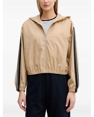 Benetton Side-Stripe Hooded Bomber Jacket - Blue