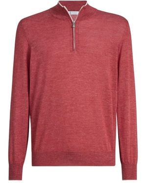 レッド ジップ付きセーター メンズ | Lyst