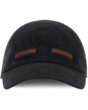 Gucci Web-Stripe Embroidered Baseball Cap - Blue