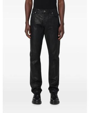 Victory Gate Coated Slim-Fit Jeans - Black