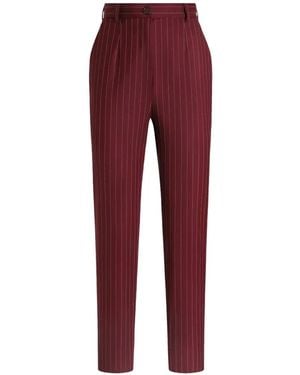 Dolce & Gabbana Pinstripe Wool Pants - Red