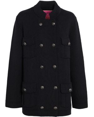 Barrie Double-Breasted Military Coat - Black