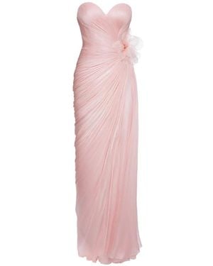 IRIS SERBAN Ayra Ruched Floral-Detail Dress - Pink